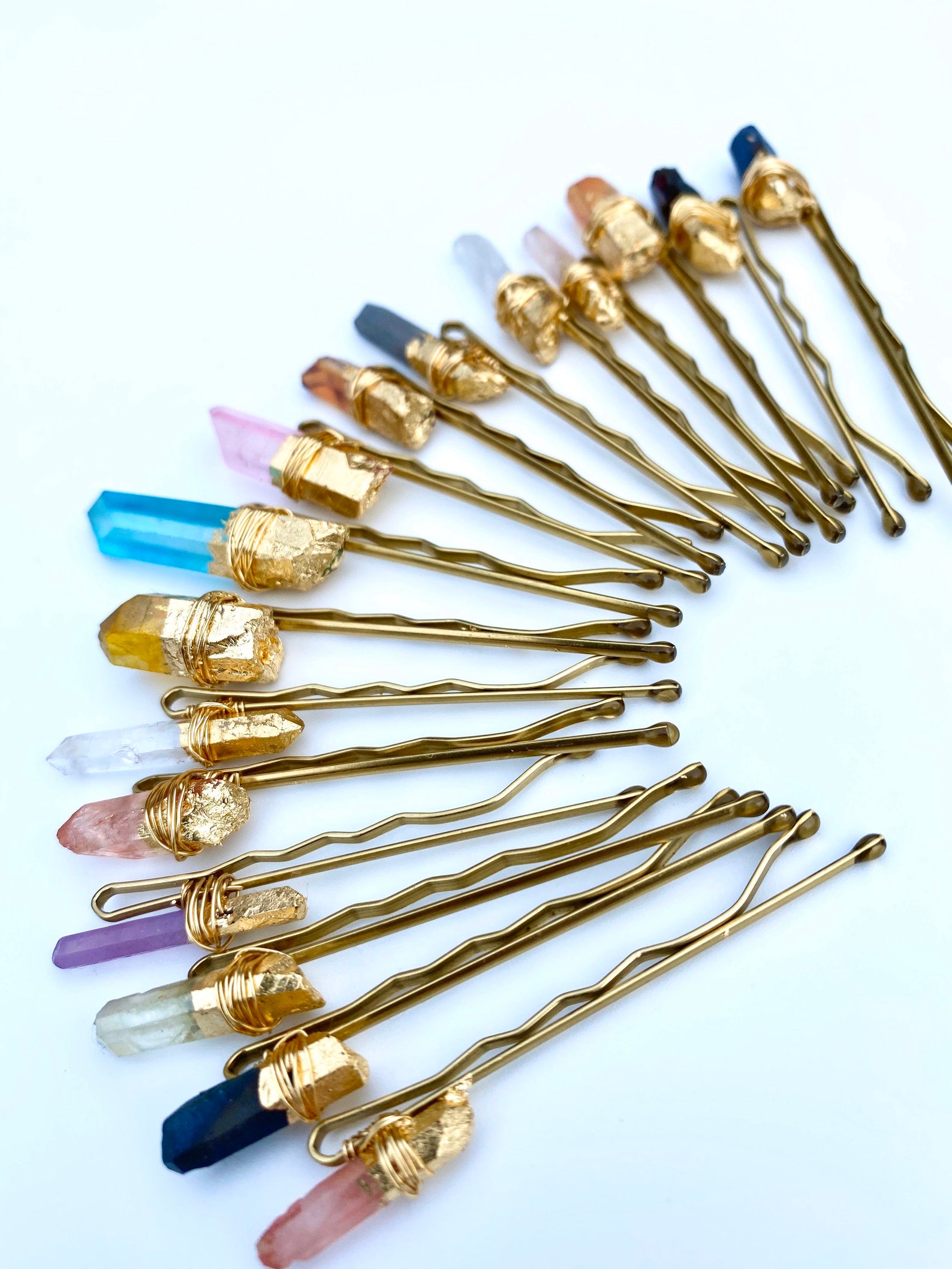 Raw Quartz Hair Pins Hairpiece Quartz Pins bridesmaid Etsy