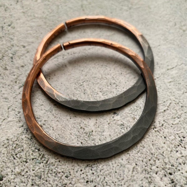 10Gauge Copper Hoops | 8Gauge Hoops | Gauge Earrings | Large Gauged Hoops | Copper Hoops | Ombré Hoops | Oxidized Hoops | Black Hoops | Boho