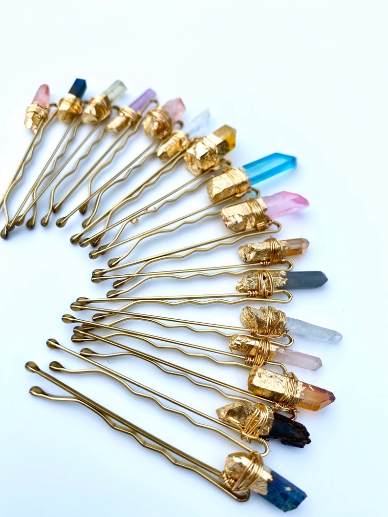 Raw Quartz Hair Pins Hairpiece Quartz Pins bridesmaid Etsy