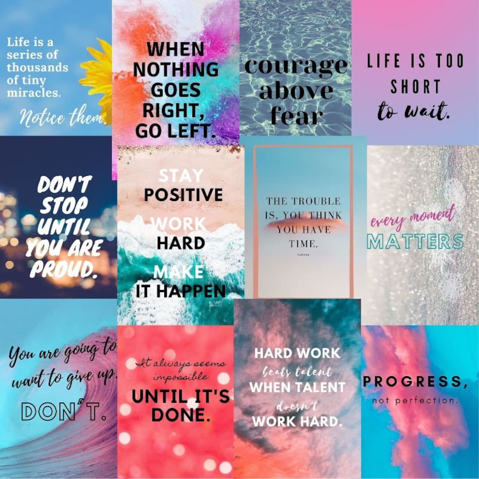 Manifestation Kit Positive Affirmations Collage Collage | Etsy