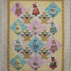 Flower Basket Sunbonnet Sue Quilt Pattern
