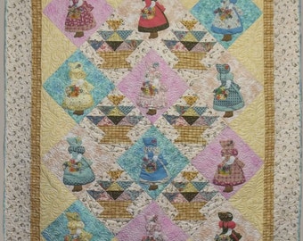 Flower Basket Sunbonnet Sue Quilt Pattern