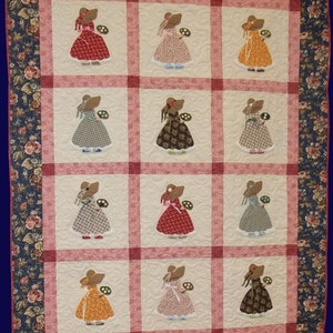 PDF  - Sunbonnet Sue - Strawbonnet Sue Quilt Pattern