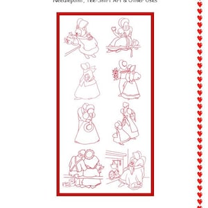PDF Valentine Sunbonnet Sue Embroidery Pattern