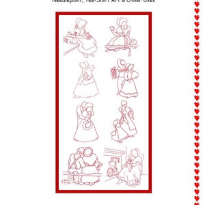 Valentine Sunbonnet Sue Embroidery Pattern