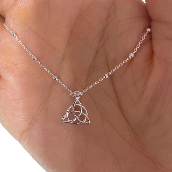 Keltiskt knuthalsband i sterlingsilver, knuthalsband, vardagshalsband, enkelt halsband