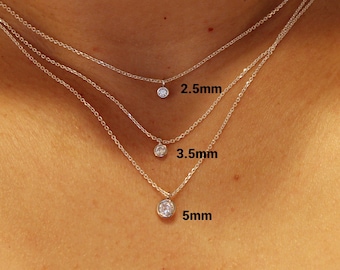 CZ diamanthalsband Solitärhalsband Elegant guldhalsband Delikat halsband Brudtärnegåva Choker Halsband i flera lager Minimalistiskt