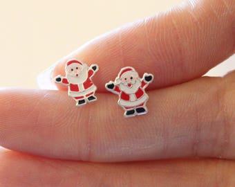 Santa Claus Stud Earrings,  Tiny stud earrings, gift for children, Chirstmas Gift, Christmas theme, cute stud earrings, Children earrings