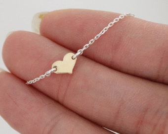 Kleines Herz Fußkettchen, Silber Fußkettchen, schlichtes Fußkettchen, zartes Fußkettchen, Sommer, Strand, Fußkettchen, Geschenk für Freundin, zierliche Gold Fußkette