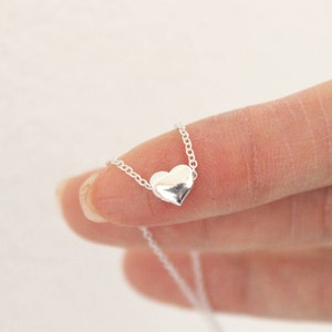 Tiny heart necklace, sterling silver heart necklace, dainty heart necklace, layered necklace, choker, dainty necklace delicate necklace,