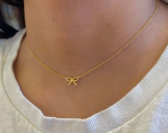 Strikketting, knooparmband, cadeau voor meisje, sweet 16 verjaardagscadeau bruidsmeisje, delicate armband, sierlijke ketting verjaardagscadeau