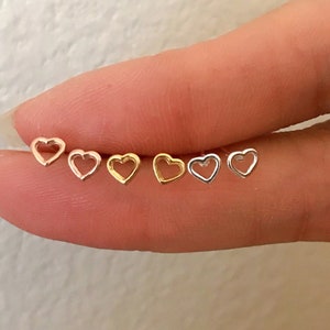 Tiny heart Stud Earrings Gold Silver Rose Gold heart earrings Dainty stud earrings, minimalist Teeny tiny studs  Jewelry Children Earrings