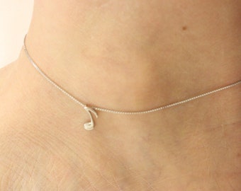 Sterling Silver Music Note anklet, dainty anklet, delicate anklet, box chain anklet Gift for woman her  Simple necklace, bracelet available