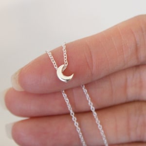 Tiny moon necklace, moon and star necklace, gift for mom, daughter delicate necklace, dainty necklace, I love you to the moon, sister gift