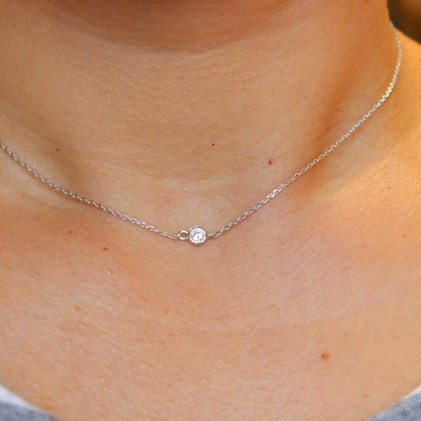 Fake Diamond Necklace Etsy