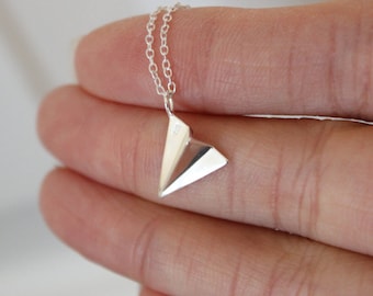 Paper airplane necklace, origami airplane necklace, airplane pendant, travel necklace, graduation necklace, modern, simple everyday jewelry