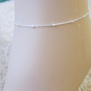 Silver beaded anklet ,Tiny satellite Anklet, Silver Ankle Bracelet, Delicate anklet, Simple Anklet, beach, summer, gold beaded anklet