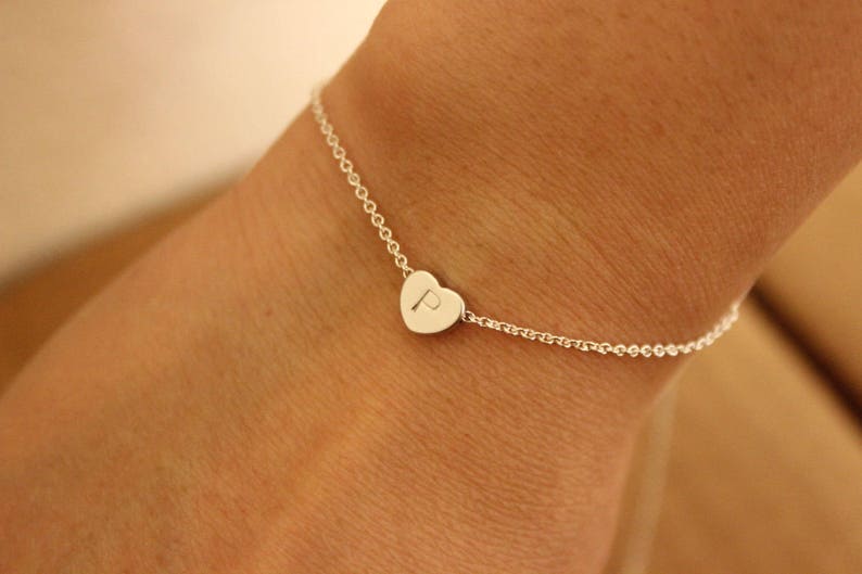 Initial anklet heart anklet ankle bracelet silver anklet Etsy