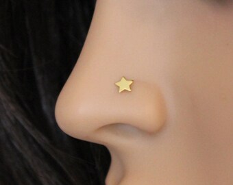 Gold star nose stud , tiny gold cartilage stud, tragus stud, tragus earring, single stu star cartilage, silver nose stud, rose gold stud