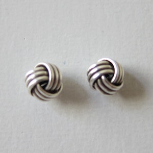 Tiny Sterling Silver Knot Stud Earrings, Dainty Jewelry image 6