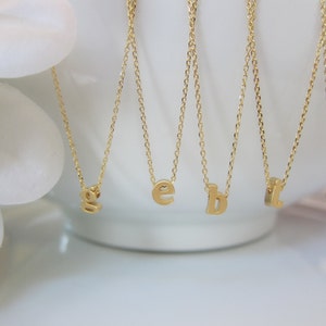 Lowercase Initial Necklace, Gold Initial Necklace, Letter Necklace, Personalize Necklace, Bridesmaid Gift, Birthday gift, dainty Necklace image 7