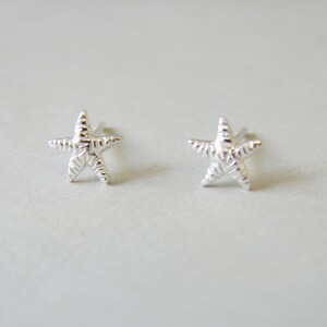 Tiny Sterling Silver Starfish Stud Earrings, Dainty Earring,Minimalist Jewelry image 3