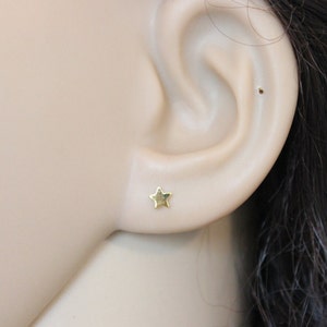 Tiny Star Stud Earrings, tiny gold earrings, tiny stud earrings, tiny studs, simple, minimalist, children earrings, dainty Earrings simple image 7