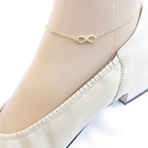 Gold filled chain, Tiny infinity Anklet, Delicate anklet, Simple Anklet, Best friend, Ankle Bracelet, Delicate anklet.