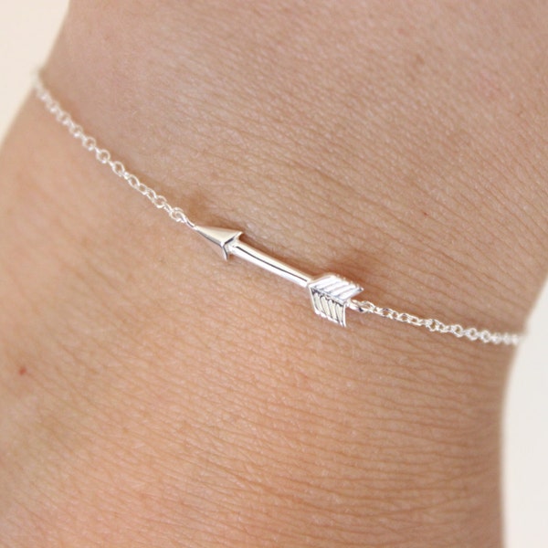 Sterling silver Arrow bracelet, dainty bracelet, delicate silver bracelet, simple bracelet, special gift, cute bracelet, charm bracelet