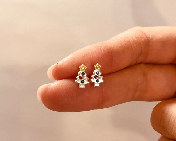 Christmas Tree Stud Earrings Wreaths Earrings Stocking Holiday Gift for Children Stocking Gift for Kids Holiday Earrings Tiny Stud Earrings Etsy