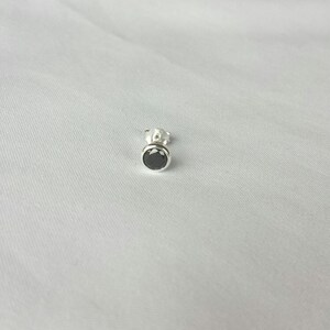 5mm Bezel CZ Black Cartilage Earring, Black Stud Earring, Tragus earring, Black earring, Silver cartilage, simple,men earring, bezel earring