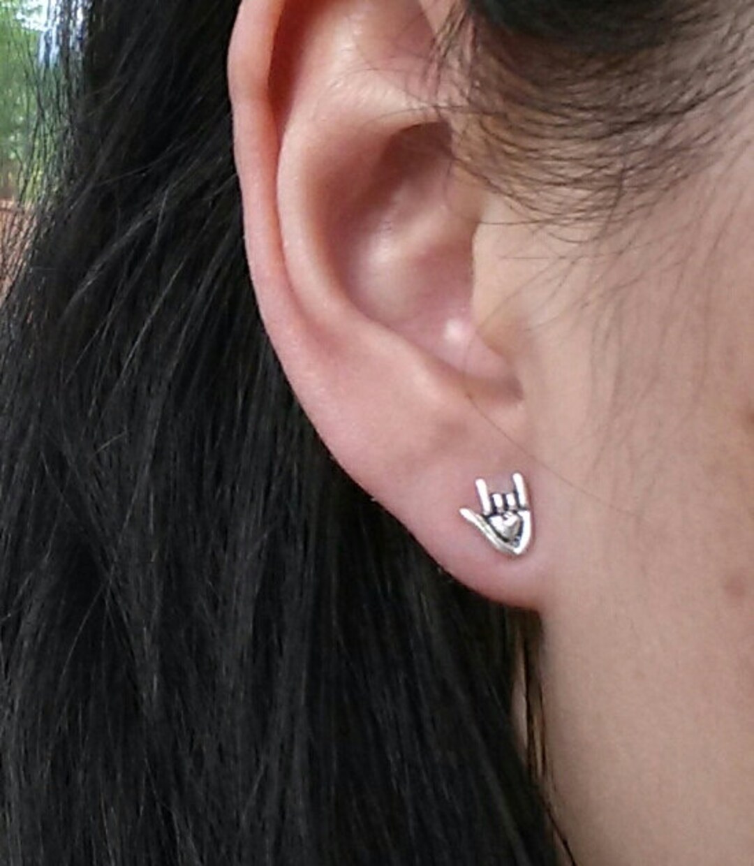 I Love You Sign Stud Earrings, Shaka Earrings, Boyfriend Girlfriend ...
