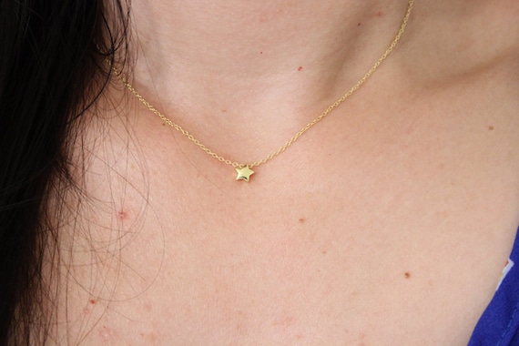 Tiny gold star necklace, dainty delicate silver star necklace,  toddler gift, children silver star necklace, minimalist, everyday jewelry