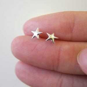 Tiny Sterling Silver Star Stud Earrings, Star Earrings.