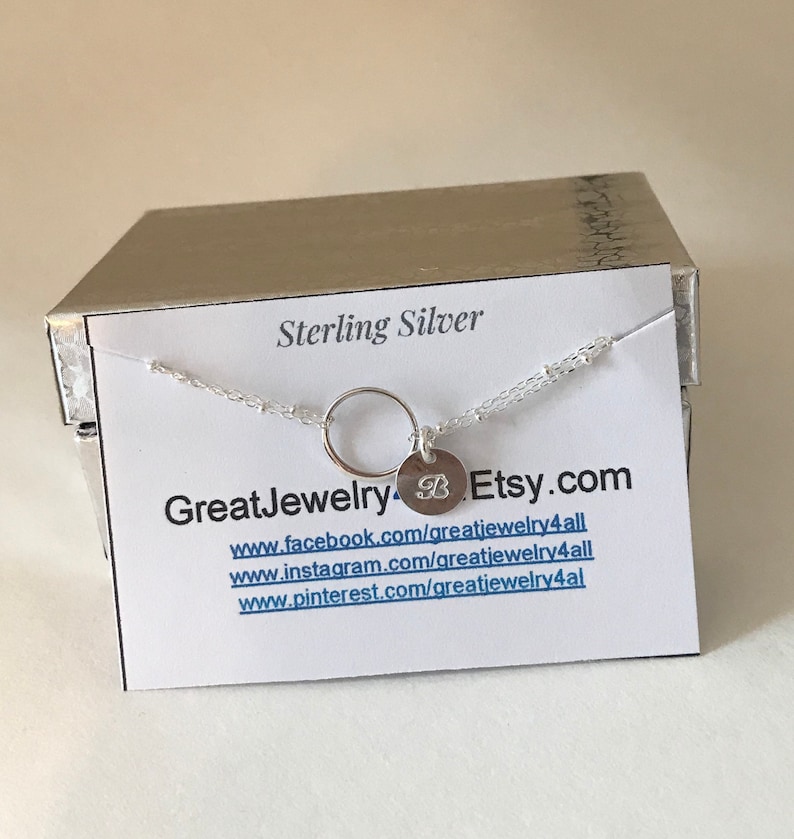 sister gift bridesmaid gift initial bracelet Infinity Bracelet Sterling Silver Circle Bracelet Eternity, gift for mom,Gift For Friend