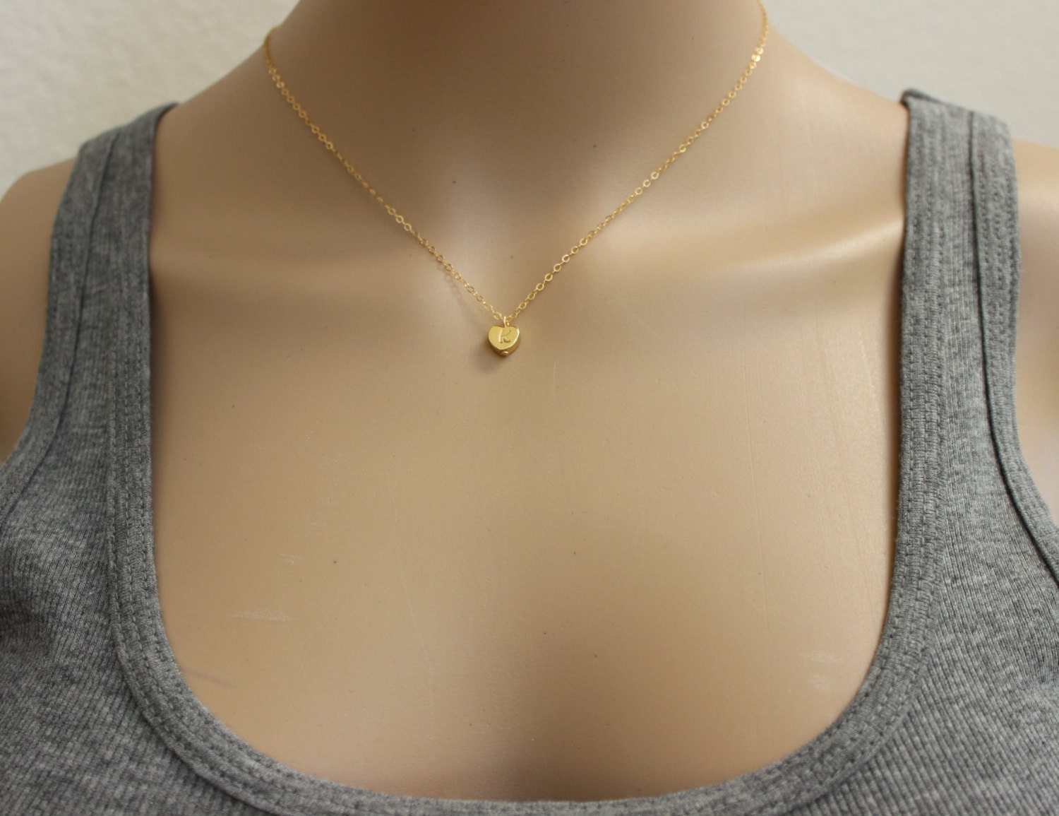 Silver Version Available,initial Heart Necklace, Initial