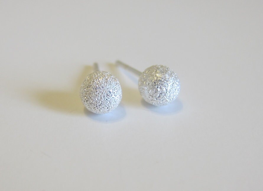 5mm Stardust Ball Stud Earrings In 925 Sterling Silver - Gift Boxed For Christmas, Birthday