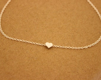 Tiny heart Anklet, Delicate anklet, dainry anklet, thin gold anklet, ankle bracelet, dainty anklet, bridesmaid gift, summer, beach