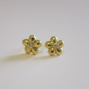 Tiny Gold Over Sterling Silver Cherry Blossom Stud Earrings, Flower Earrings, Special gift, Dainty Earrings, Sister Gift
