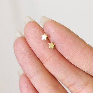 Tiny Star Stud Earrings, tiny gold earrings, tiny stud earrings, tiny studs, simple, minimalist, children earrings, dainty Earrings simple image 5