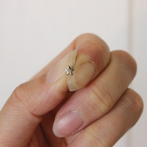 Tiny black rhodium star cartilage earring, also avialable in tragus or nose stud, tiny tragus earring, cartilage stud earring, nose ring.