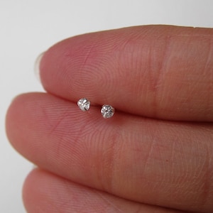 Sterling Silver 2mm, 2.5mm, 3mm, 4mm Stud Earrings ( available in 12 birthstone black and blue topaz), Cartilage Earring, tiny stud earrings