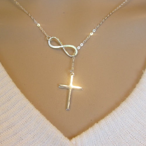 Large Sterling Silver Infinity Cross 