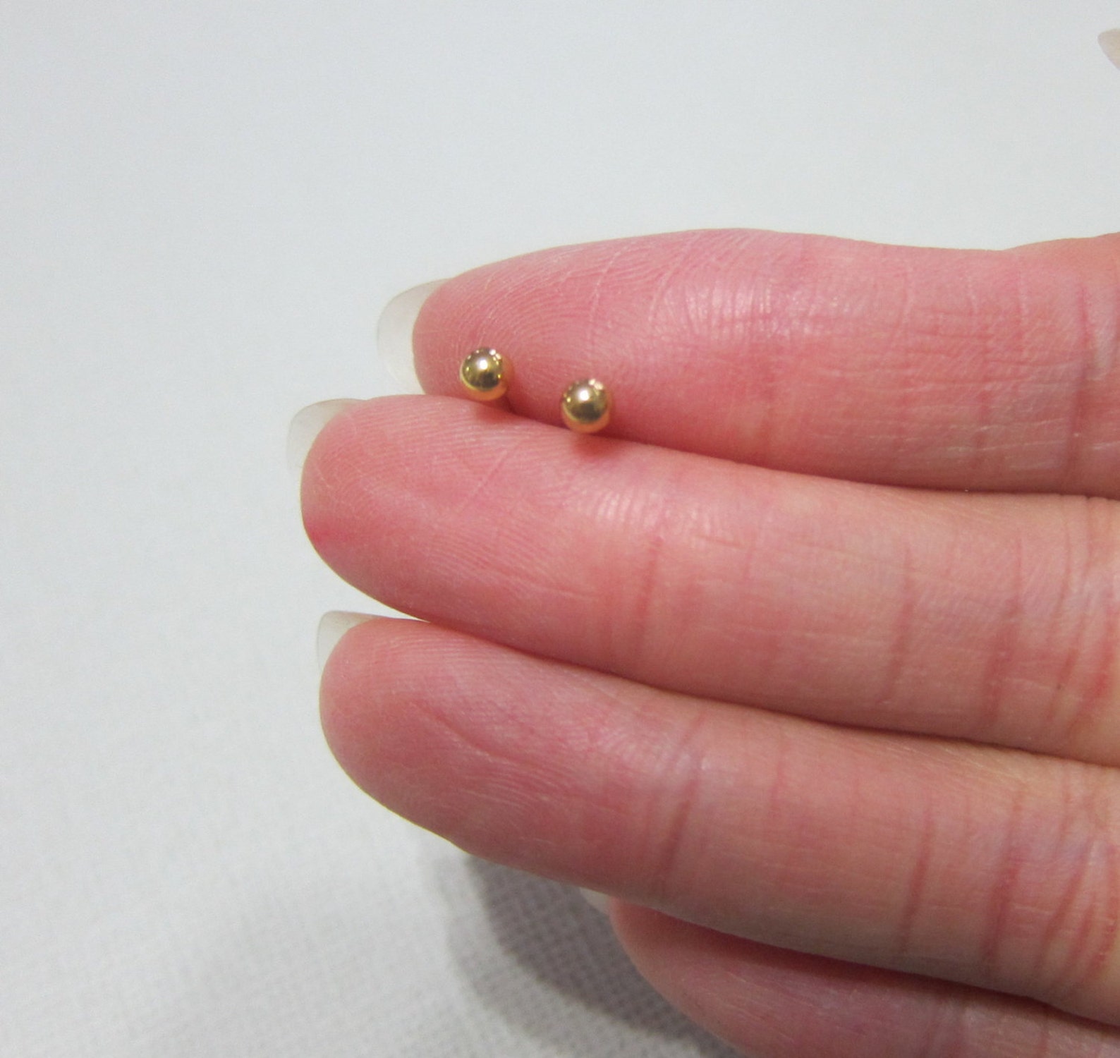 Tiny Gold Ball Studs Earrings 3mm Gold Ball Earrings Etsy