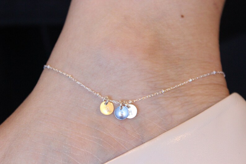 Personalized Sterling Silver Anklet Initial Anklet Sister Etsy