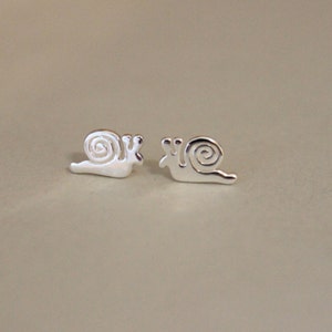 Snail Stud Earrings, Sterling Silver Stud Earrings, Tiny Stud Earrings,rose gold Earrings, tiny earrings, Children Earrings, pet lover, image 3