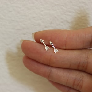 Sterling silver arrow stud earrings, tiny stud earrings, arrow earrings, everyday, simple earrings, arrow post