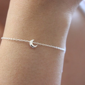 Winziges Mondarmband, Mond und Stern Armband, schlichtes Armband, zartes Armband, zierliches Armband, ich liebe dich bis zum Mond, Schwester Geschenk