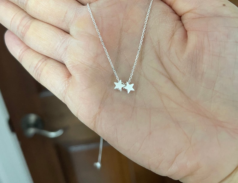 sterling silver star necklace, tiny star charm, dainty delicate silver star necklace, star charm necklace, minimalist, everyday jewelry image 10