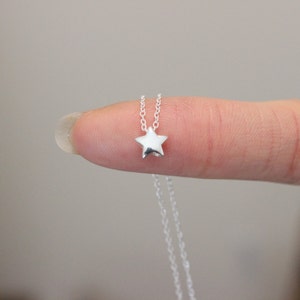 sterling silver star necklace, tiny star charm, dainty delicate silver star necklace, star charm necklace, minimalist, everyday jewelry image 3